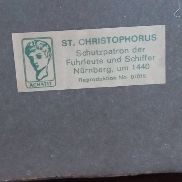 St. Christopher Holding the Christ Child Wooden Statue - Picture 8 of 10